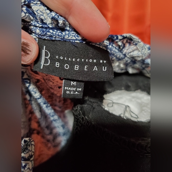 Bobeau Sleeveless Blue and White Printed Blouse sz M New with Tags - Picture 5 of 6